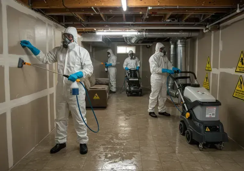 Basement Moisture Removal and Structural Drying process in Ambler, PA